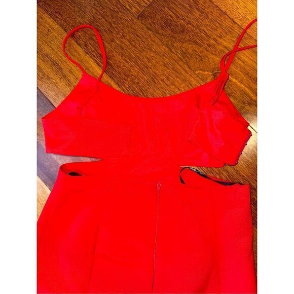 ASOS DESIGN Midi Structured Dress with Cut Out Side Detail and Slit Sz UK 10, US - Picture 9 of 11